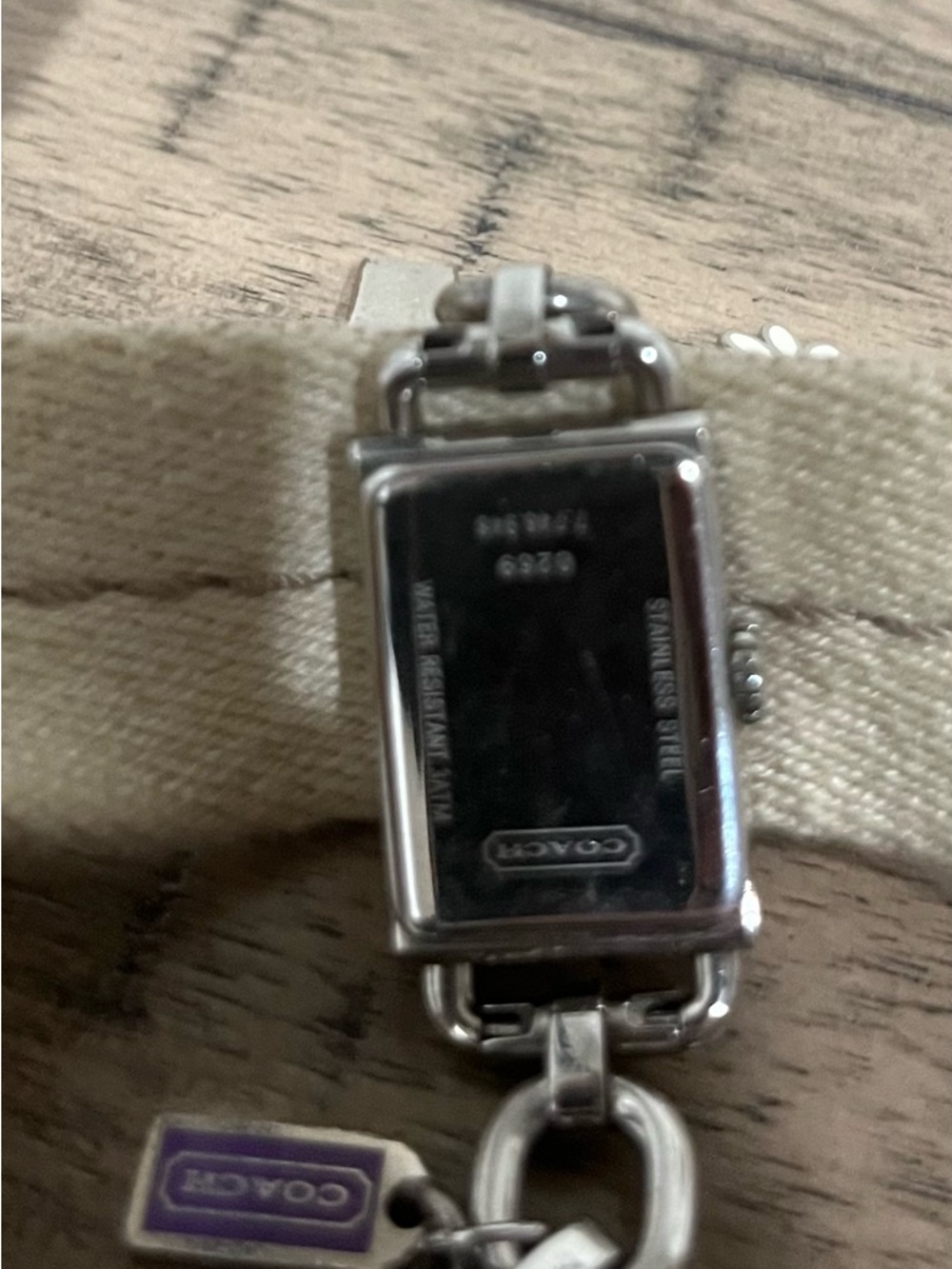 Vintage Coach Pink Enamel Charm Bracelet Watch with Silver-Tone Chain - Picture 5 of 5